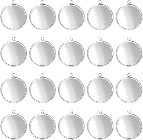 Resin Art Earrings - 20 Buah Baki Liontin Bulat dari