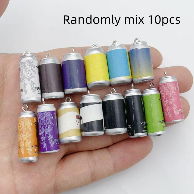 Resin Art Earrings - 10Pcs Mini Simulasi Kaleng Minuman Resin