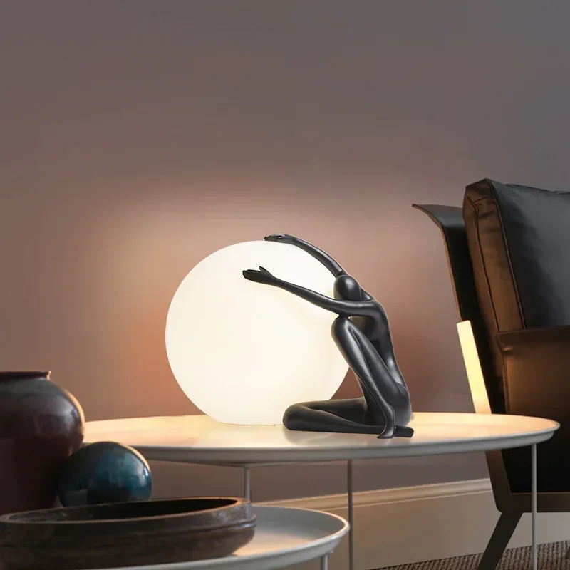 Resin Art In Floor - Lampu Lantai Seni Nordik Abstrak Humanoid