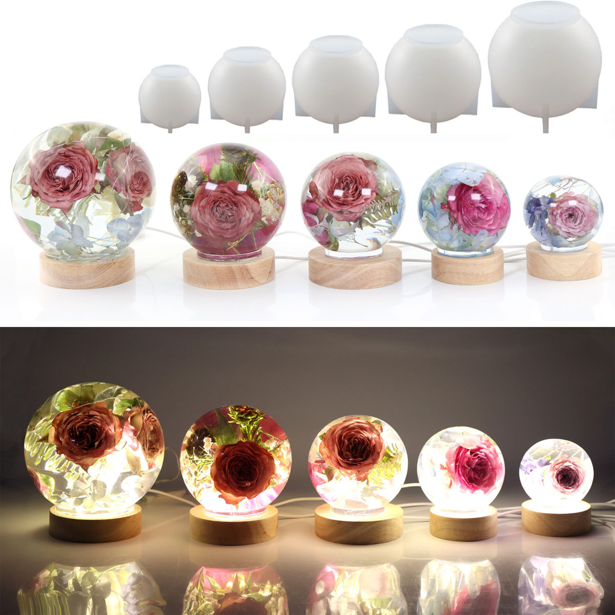 Resin Art Guide - 65-120Mm Cetakan Silikon Bola Bola untuk