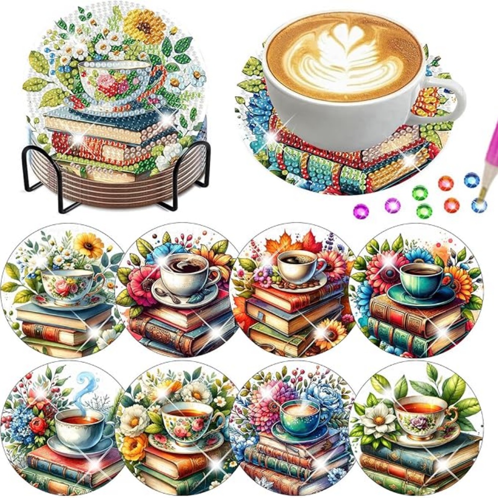 Resin Art Book - 8PCS/DIY Lukisan Berlian untuk Tatakan Gelas
