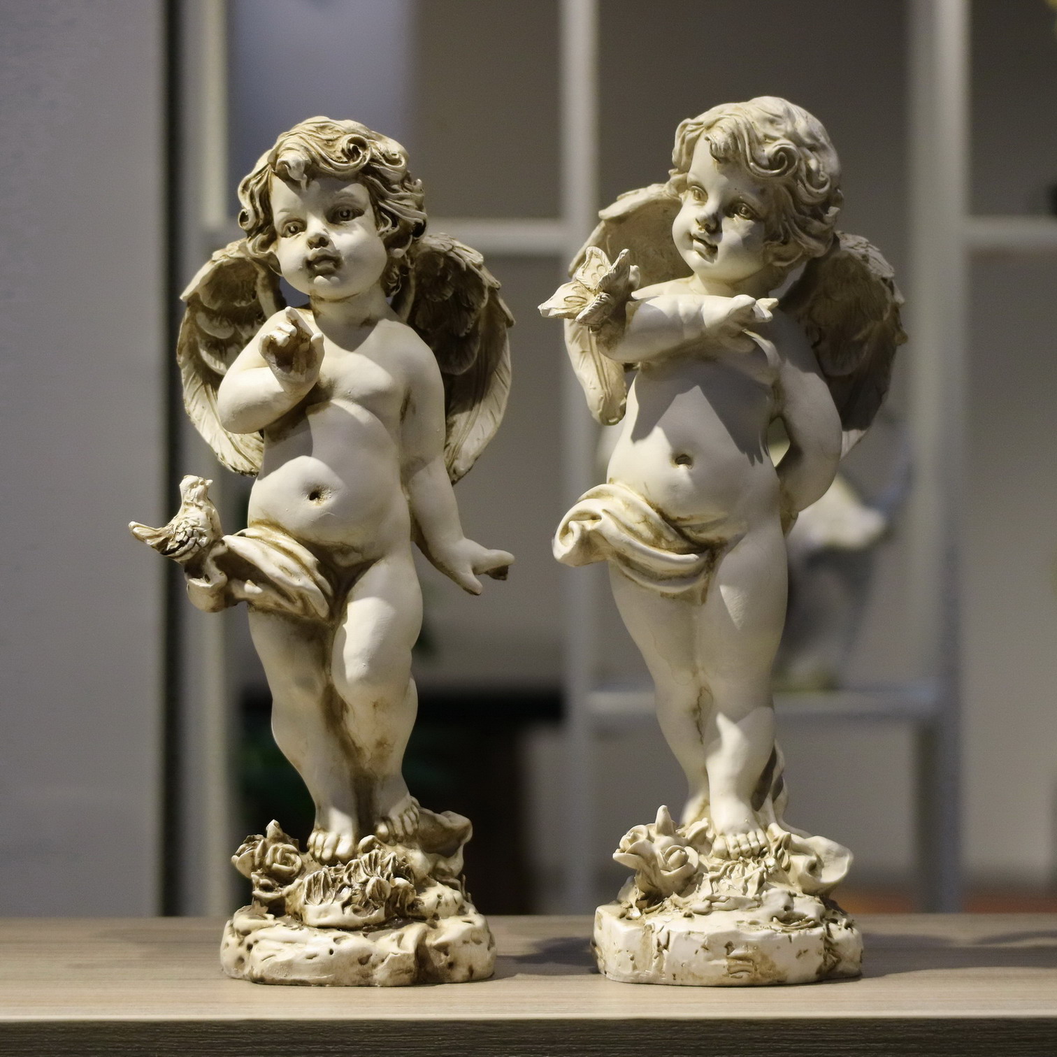 Resin Art For Wedding Gift - Patung Malaikat Resin Retro 29Cm Dekorasi