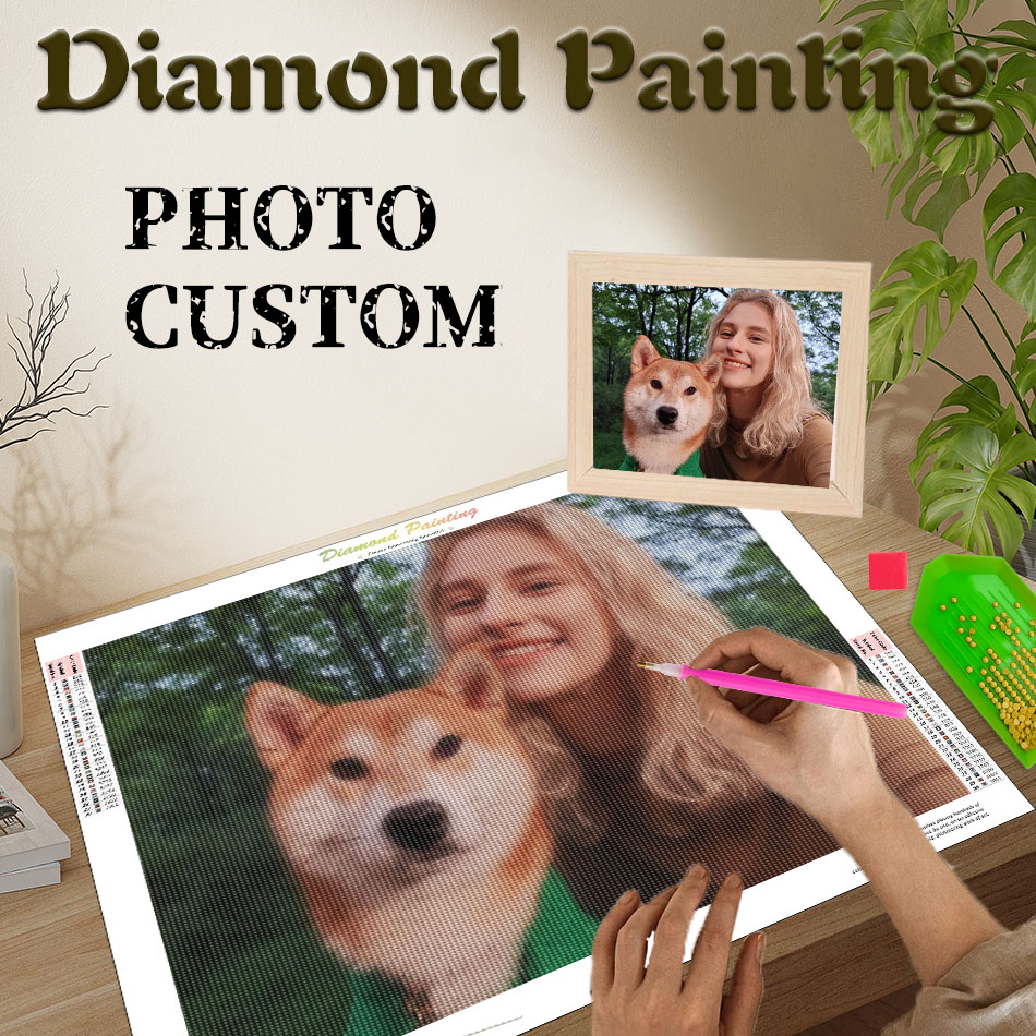 Resin Art For Wedding Gift - Lukisan Berlian PhotoCustom, Ciptakan Seni Dinding,