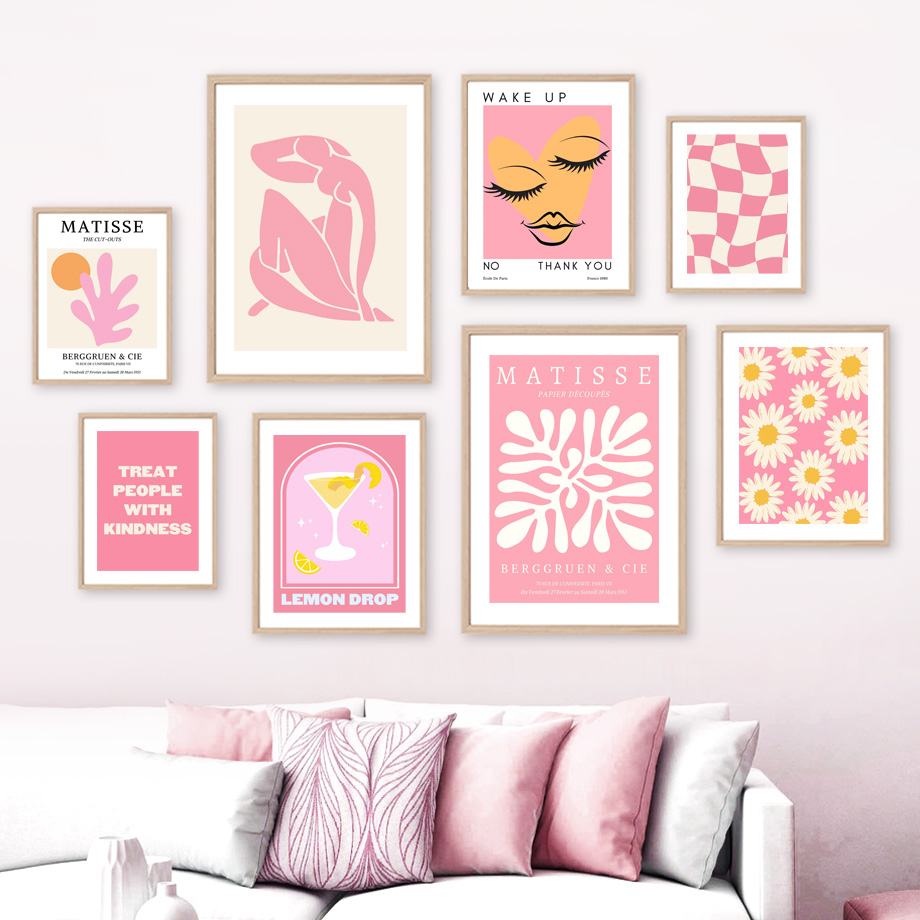 Resin Art Wall Decor - Lukisan Berlian Matisse Wanita Daun Bunga