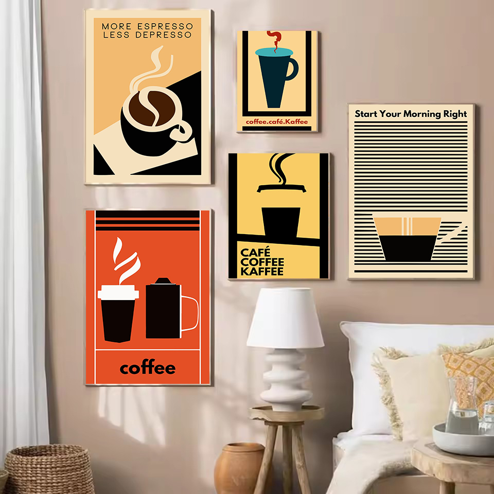 Resin Art Quotes - Poster Dapur Kopi Lucu Minimalis Retro,