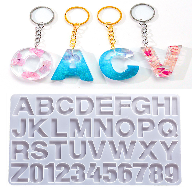 Uv Resin Clear Hard - Cetakan silikon Epoxy Resin alfabet DIY