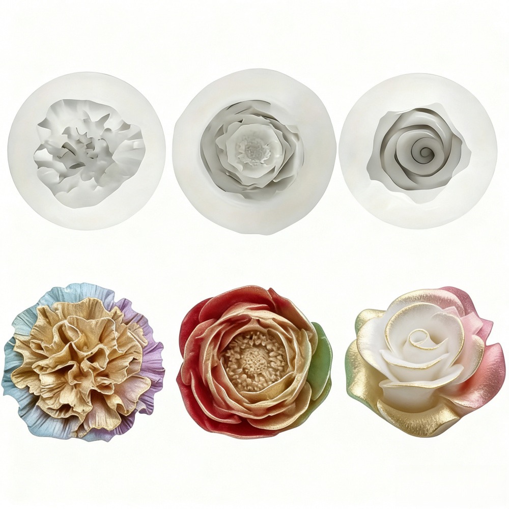 Resin Art For Wedding Gift - Cetakan Silikon 3 Bagian untuk Mawar,