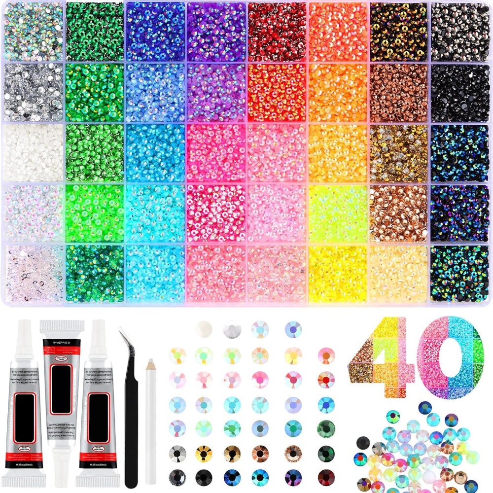 Resin Art Book - 40 Warna Resin Jelly Rhinestones Kit