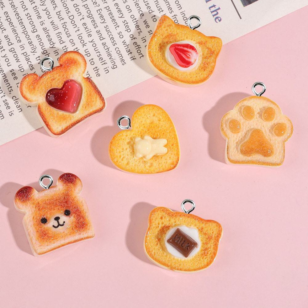Resin Art For Sale - 10pcs Resin Charms Bentuk Hati Beruang