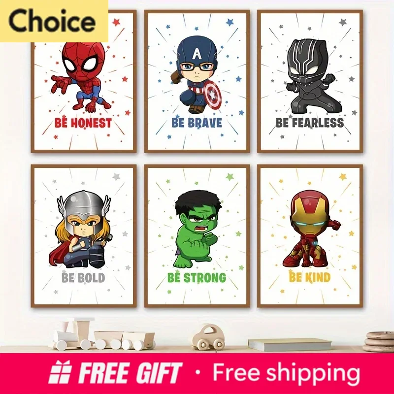 Resin Art Quotes - Poster Kartun Cetak Seni Superhero Spider-Man,