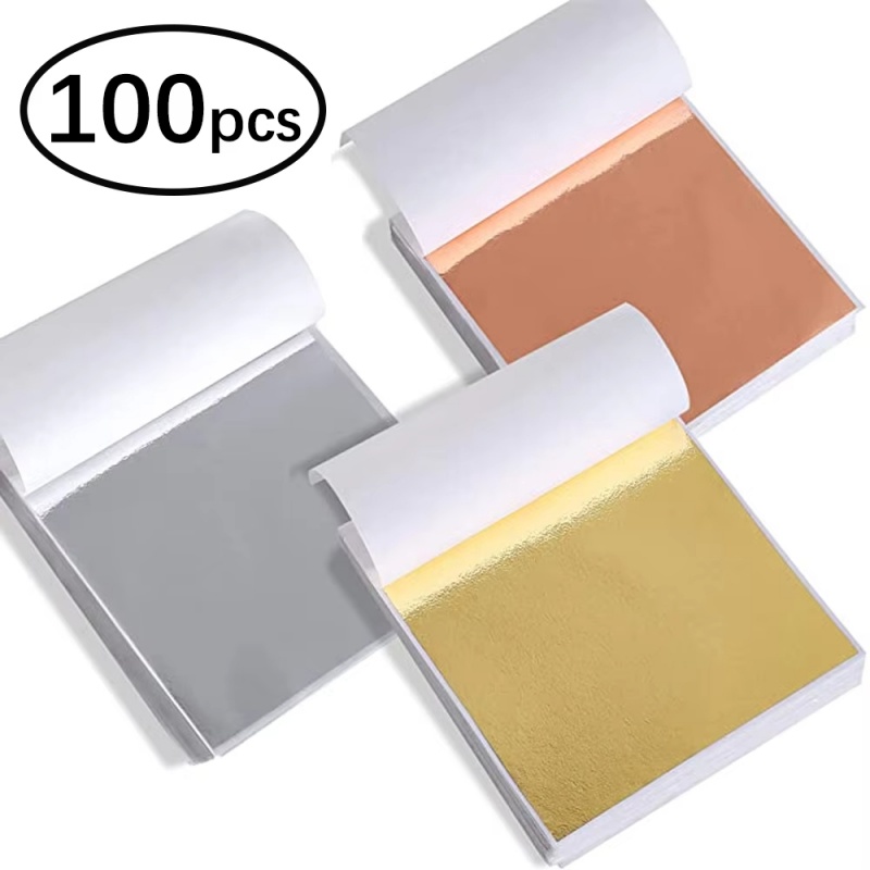 Resin Art For Wedding Gift - 100pcs Kertas Foil Imitasi Emas Perak