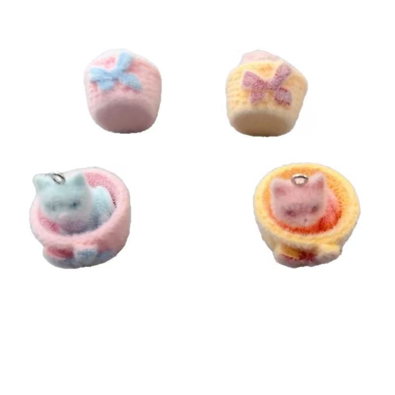4 buah liontin kucing resin 3D - Resin Art Earrings ulasan dan harga