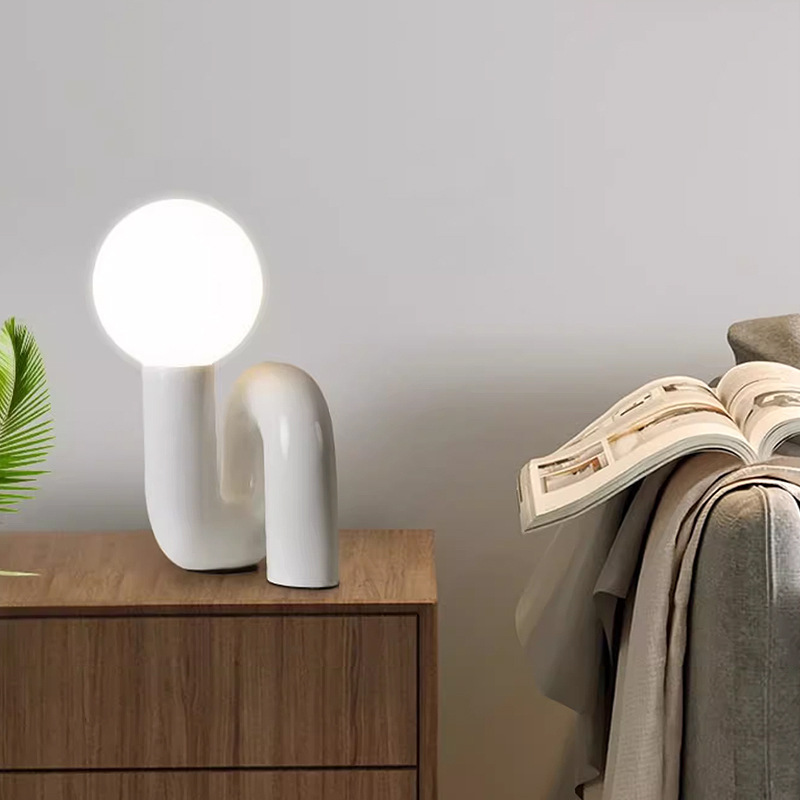 Lampu Meja Bulat Kaca LED Nord - Resin Art Uk ulasan dan harga