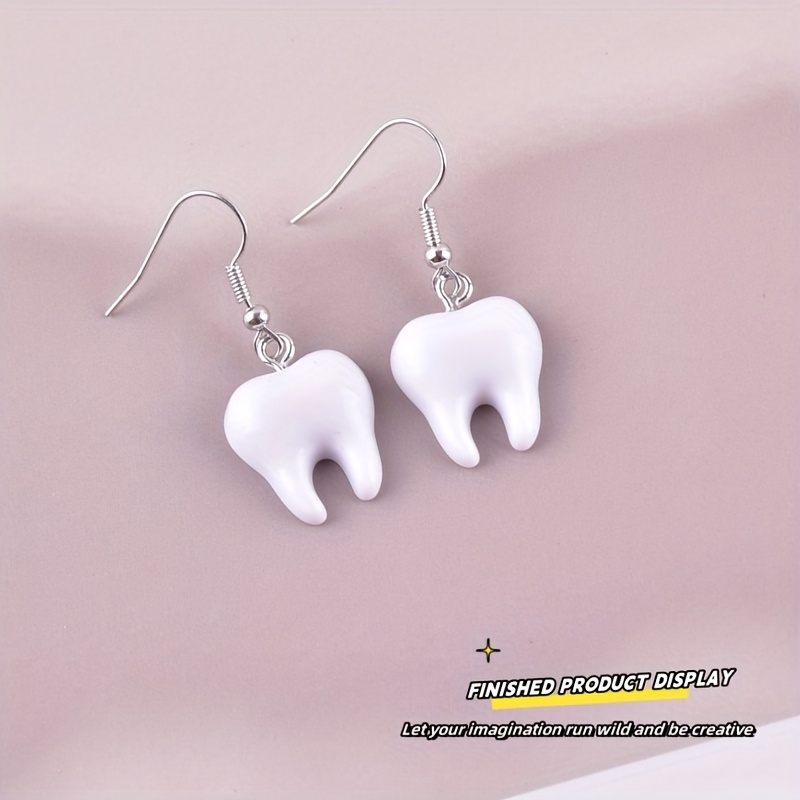 10 Buah Liontin Resin Gigi Luc - Resin Art Earrings ulasan dan harga
