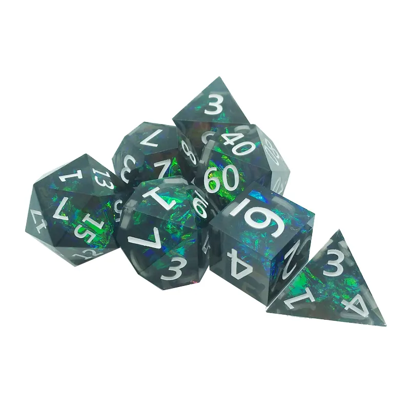 7 buah set dadu polihedral taj - Resin Art Table ulasan dan harga