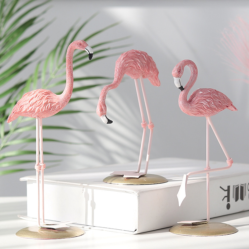3 Buah Patung Flamingo Merah M - Resin Art For Wedding Gift ulasan dan harga
