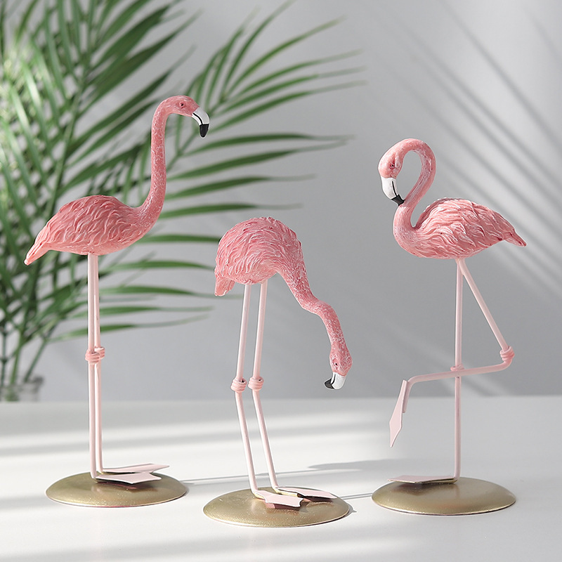 3 Buah Patung Flamingo Merah M - Resin Art For Wedding Gift ulasan dan harga