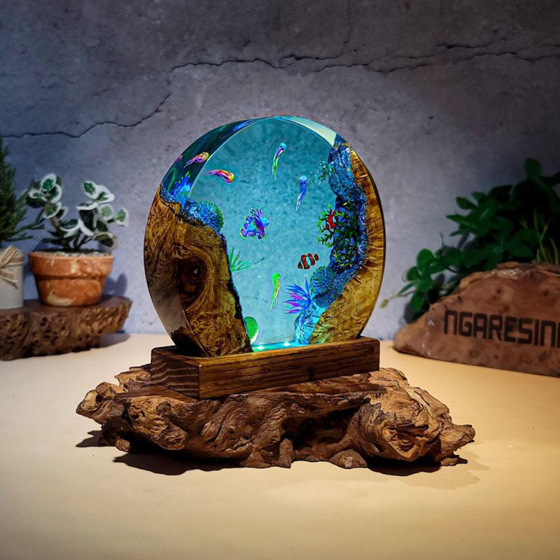 Lampu Meja Resin Organisme Aku - Resin Art Table ulasan dan harga