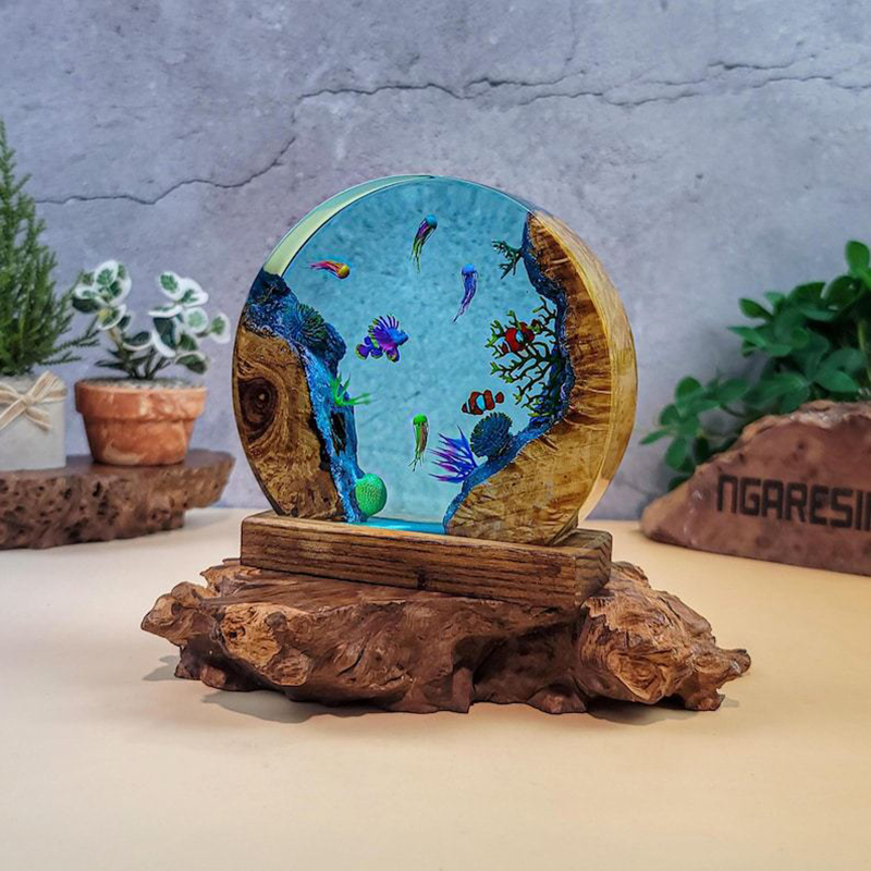 Lampu Meja Resin Organisme Aku - Resin Art Table ulasan dan harga