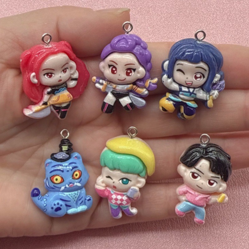 10 buah liontin kartun resin,  - Resin Art Earrings ulasan dan harga