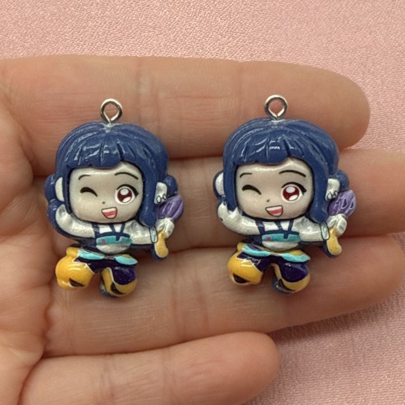 10 buah liontin kartun resin,  - Resin Art Earrings ulasan dan harga