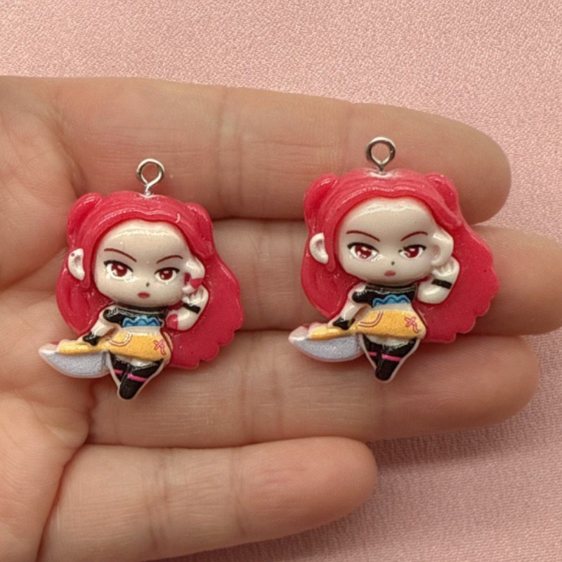 10 buah liontin kartun resin,  - Resin Art Earrings ulasan dan harga