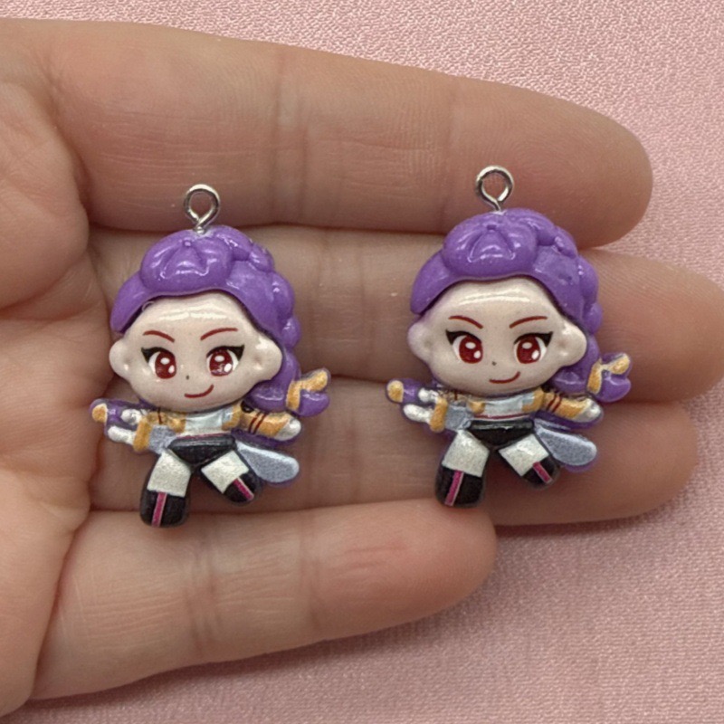 10 buah liontin kartun resin,  - Resin Art Earrings ulasan dan harga
