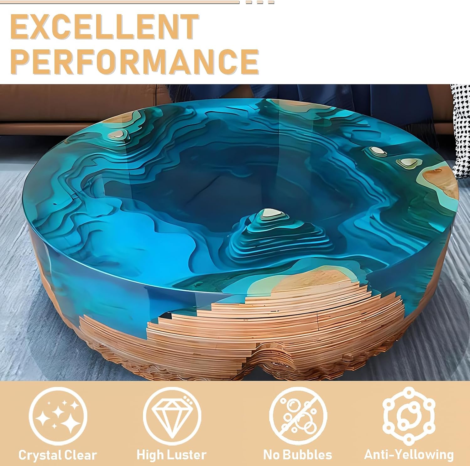17.6oz/33.8oz Resin Epoksi AB  - Resin Art Table ulasan dan harga