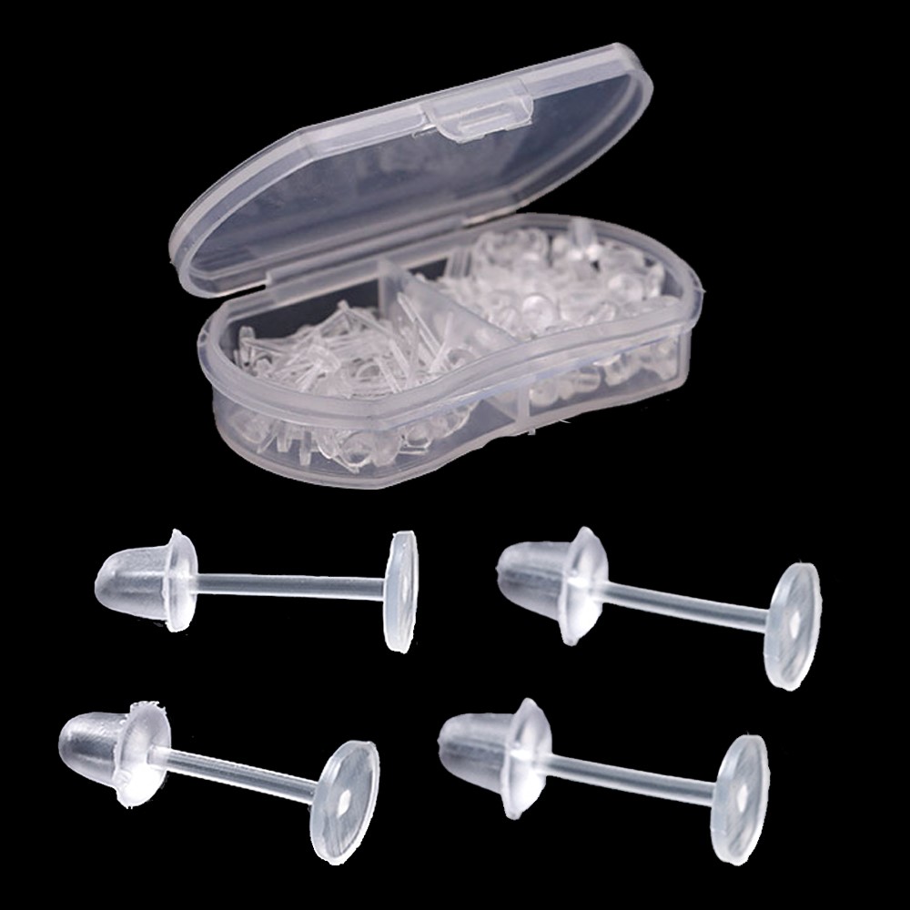 100pcs Anting Plastik Putih Hi - Resin Art Earrings ulasan dan harga