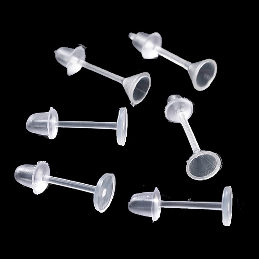 100pcs Anting Plastik Putih Hi - Resin Art Earrings ulasan dan harga