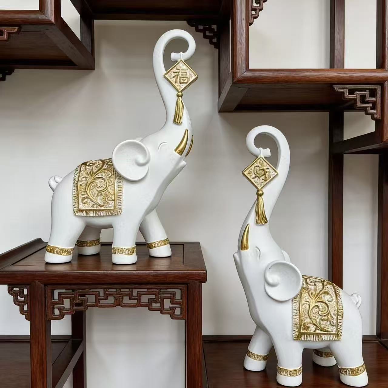 Satu Pasang Patung Gajah Tiong - Resin Art For Wedding Gift ulasan dan harga