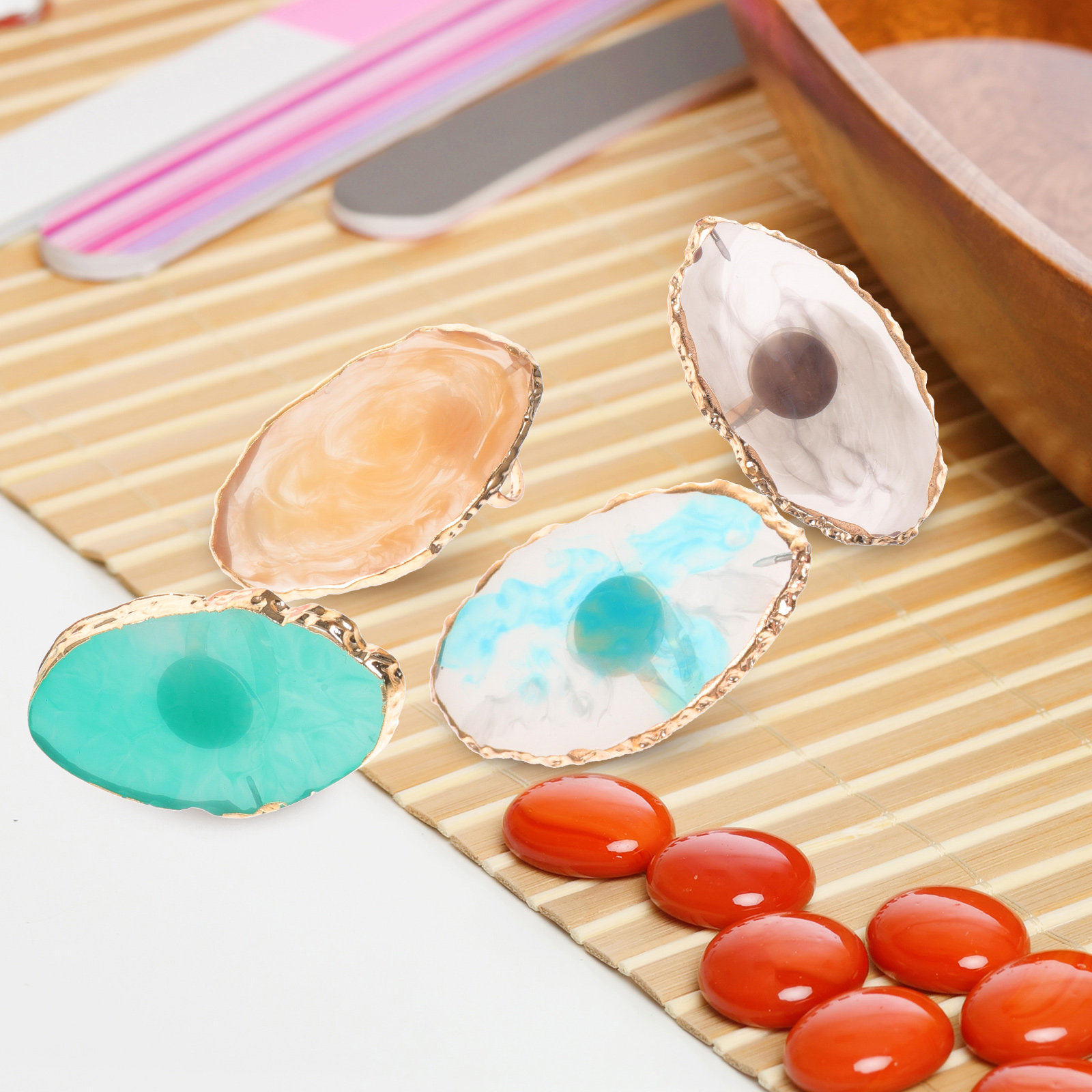 6 Buah Palet Pencampur Warna K - Resin Art Ring Design ulasan dan harga