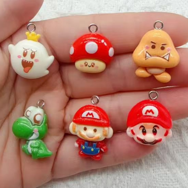 10 buah liontin kartun resin,  - Resin Art Earrings ulasan dan harga